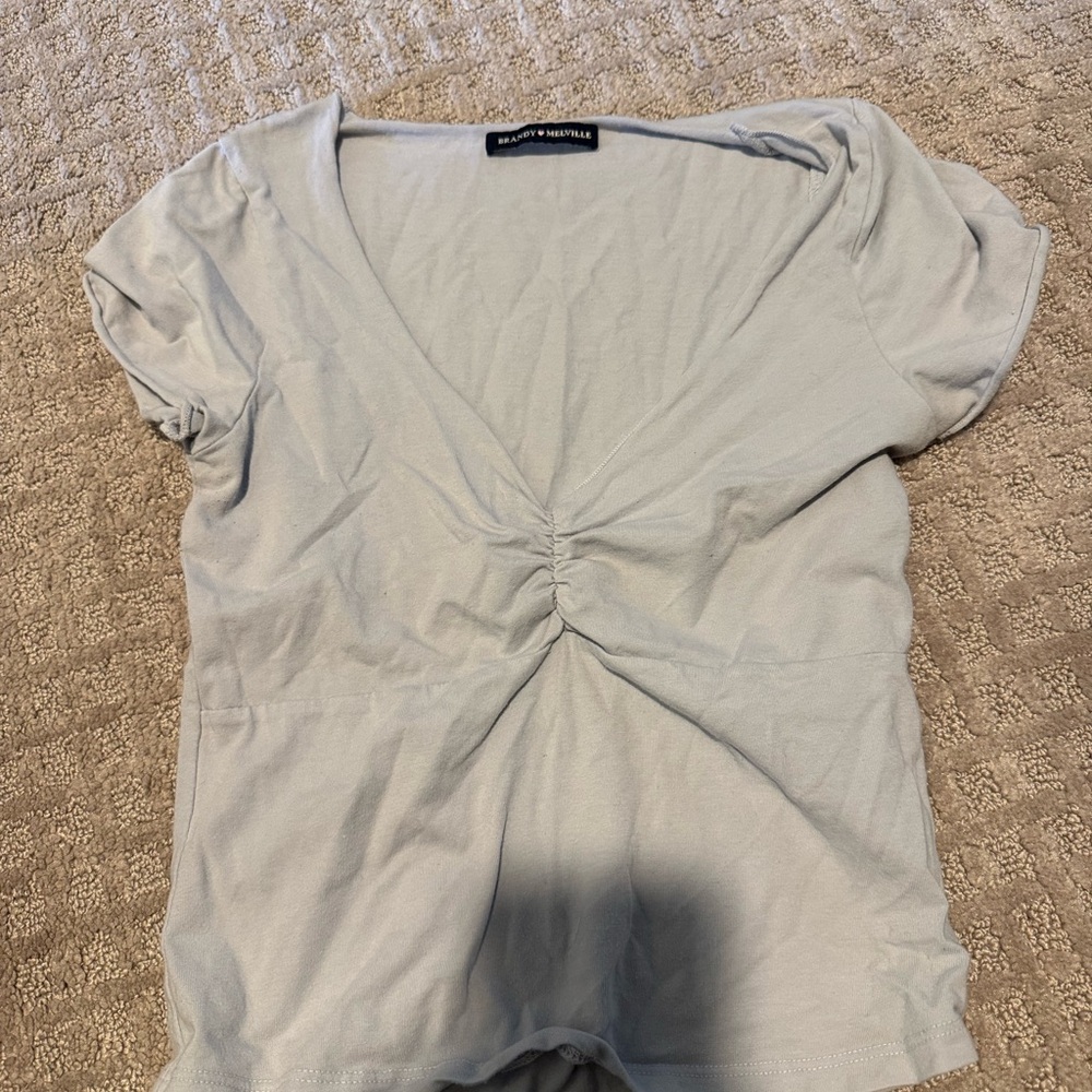 Brandy Melville Light Blue Short Sleeve Top